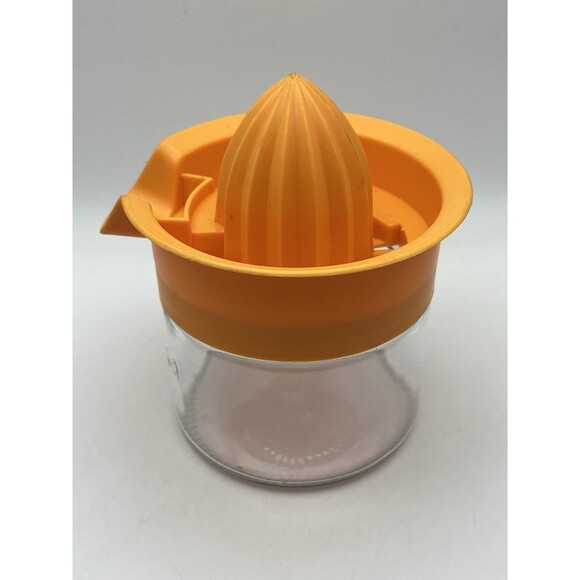 Vintage Gemco Clear Glass Citrus Orange Lemon Juicer Hand Press Reamer Retro - Picture 3 of 6